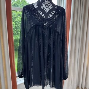 Robin Piccone Black Sheer Cover Up or Top